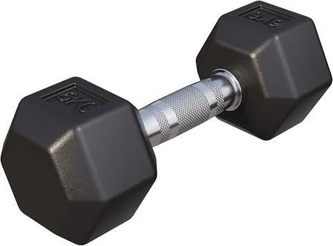 Gorilla Sports Hexagon Gummi Kurzhantel 6kg
