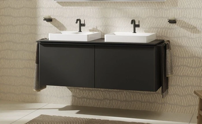 Hansgrohe Xelu Q Waschtischunterschrank 136x48.5cm, 2 Schubkästen, Griff mattweiß