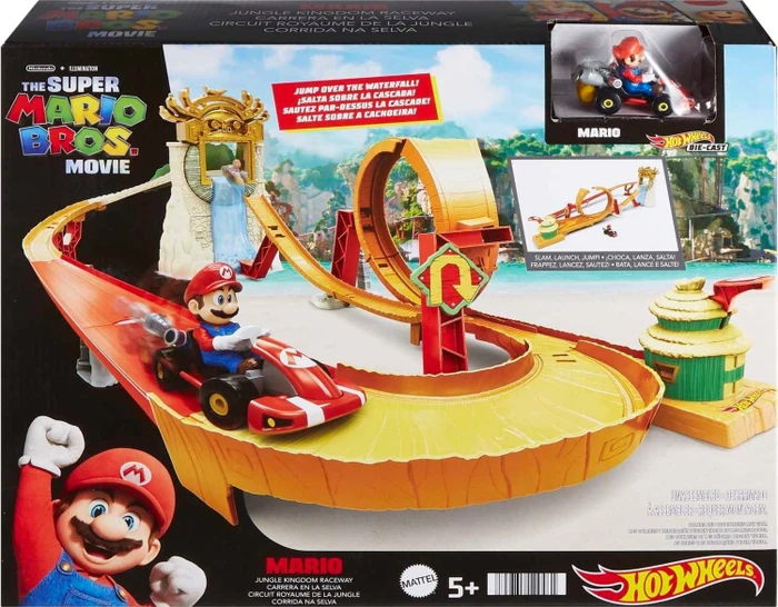 Mattel Hot Wheels Super Mario Bros. Dschungel-Königreich Rennstrecke Spielset