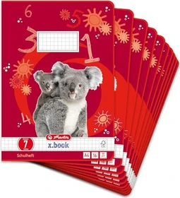 Herlitz x.book Schulheft, A4, Lineatur 7, 16 Blatt, 10er-Pack