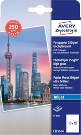 Avery-Zweckform Premium Inkjet Fotopapier hochglänzend weiß, 10x15cm, 250g/m², 50 Blatt