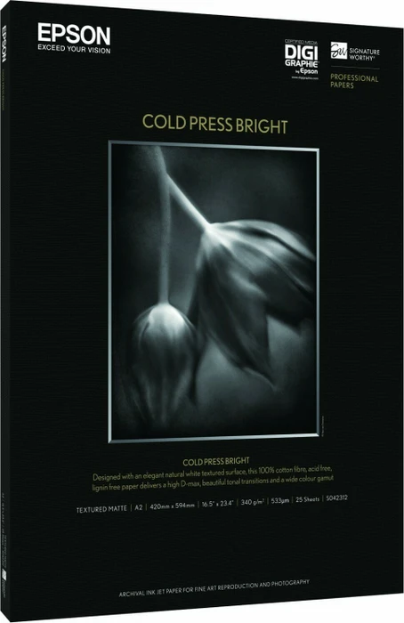 Epson Cold Press Bright Fotopapier texturiert weiß, A3, 340g/m², 25 Blatt