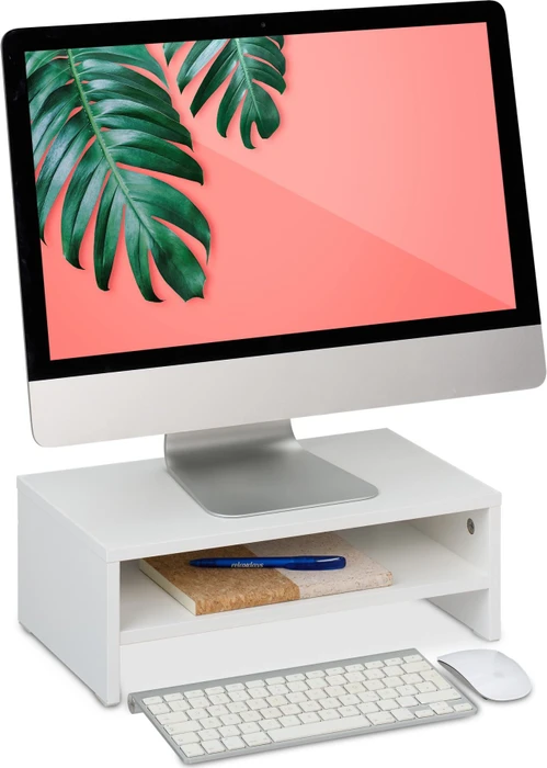 Relaxdays Monitorständer mit Fach