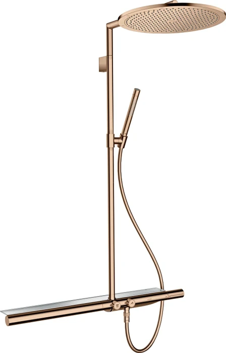 Hansgrohe Axor ShowerSolutions Showerpipe Duschsystem mit Thermostat 800 und Kopfbrause 350 1jet polished red gold