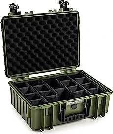 B&W International Outdoor Case Typ 5000 Koffer bronze grün mit variabler Facheinteilung