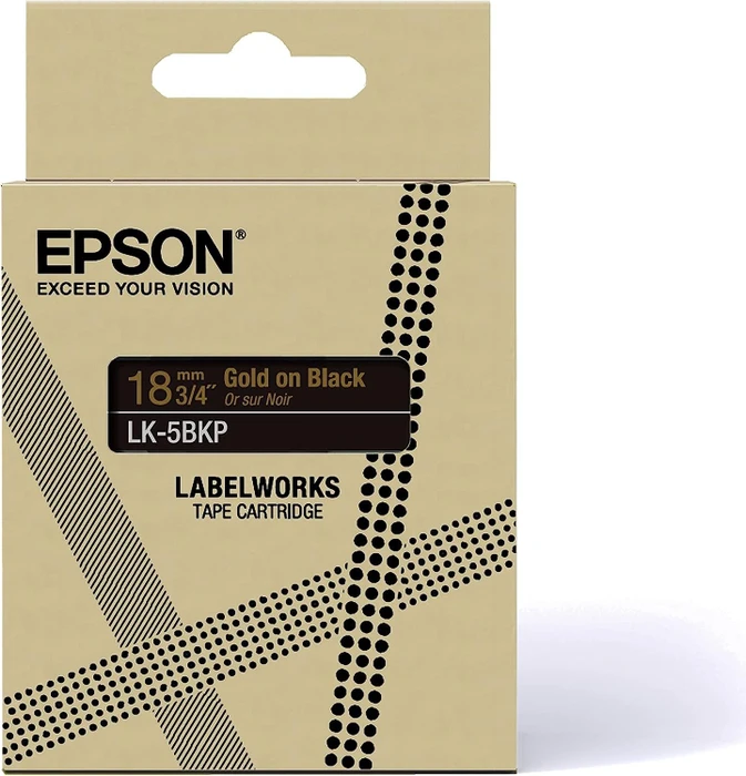 Epson LK-5BKP Beschriftungsband, 18mm, gold/schwarz