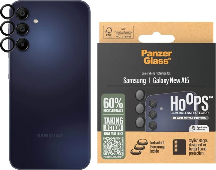 PanzerGlass Hoops Camera Lens Protector für Samsung Galaxy A16 5G schwarz