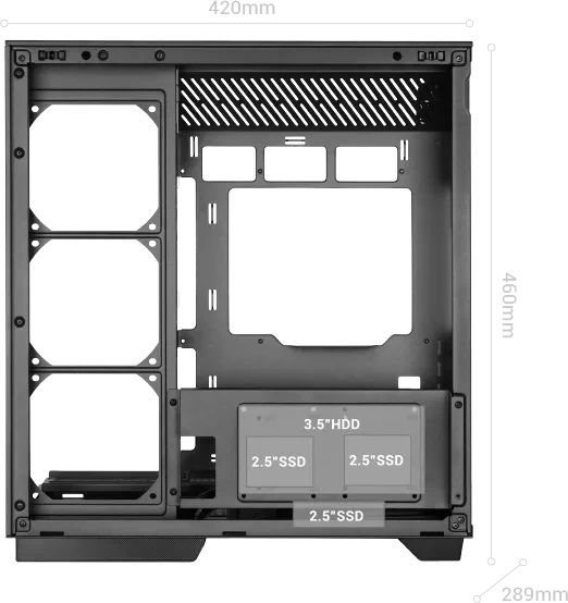 Mars Gaming MC-Infinio Black, Glasfenster