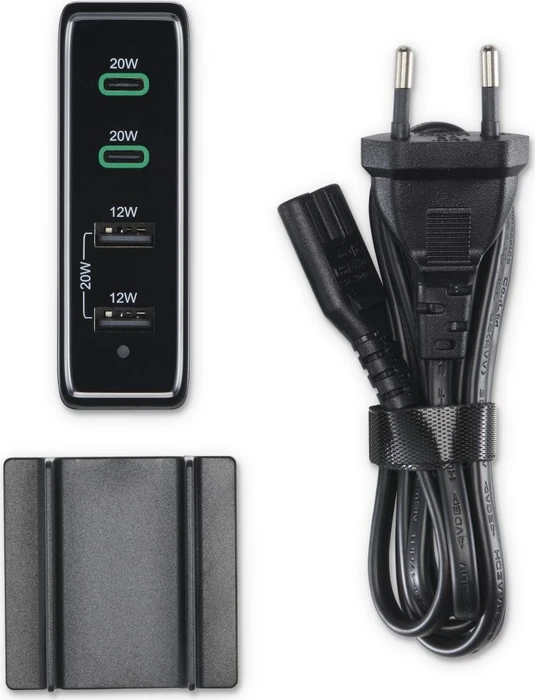 Hama Schnellladegerät 4 Ports 2x USB-C PD/QC 2x USB-A 60W schwarz