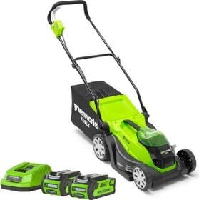 Greenworks Tools G40LM35 Akku-Rasenmäher inkl. 2 Akkus 2.0Ah