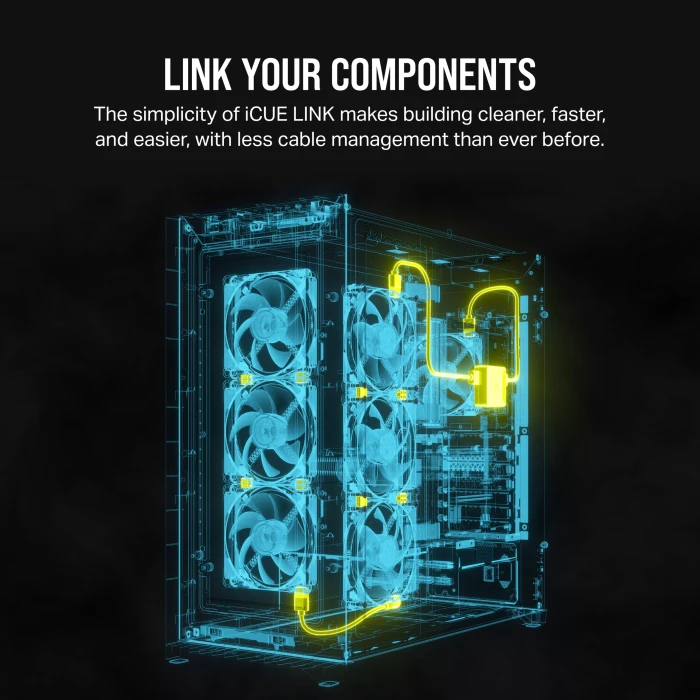 Corsair iCUE LINK System Hub, Licht- und Lüftersteuerung, 14-Kanal