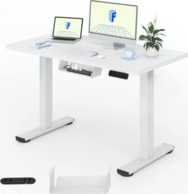FlexiSpot EF1 elektrisch höhenverstellbarer Sitz-Steh-Schreibtisch 100x60cm weiß/weiß