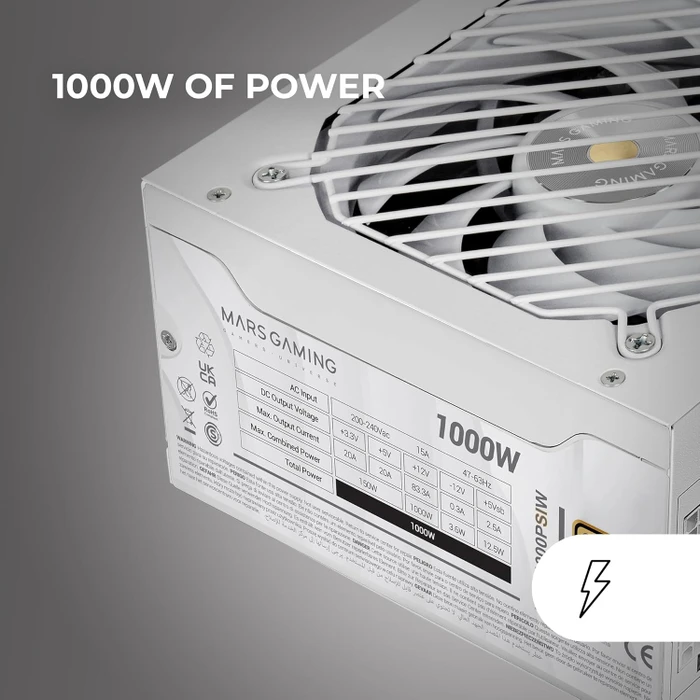 Mars Gaming MPB1000PSIW weiß 1000W, ATX 3.1