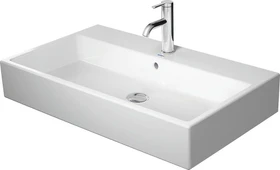 Duravit Handwaschbecken rechteckig 80x47cm, mit Hahnloch, mit Überlauf, weiß WonderGliss