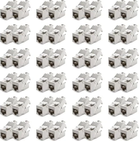 deleyCON Keystone Modul RJ-45 Buchse via Verlegekabel, Cat6a, STP, 48er-Pack