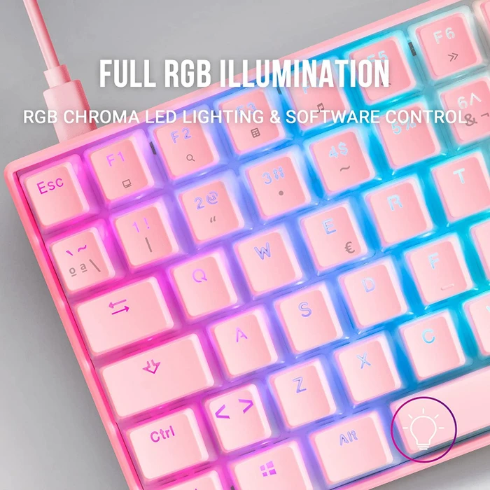 Mars Gaming MKULTRA, rosa, LEDs RGB, Gaote Outemu SQ BLUE, USB, ES/US