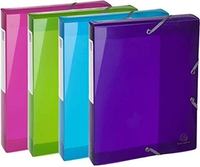 Exacompta Iderama Archivbox mit Gummizug 25mm, A4, farbig sortiert, 4er-Pack