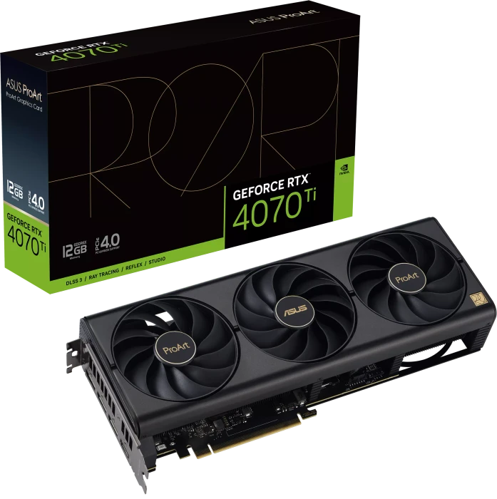 ASUS ProArt GeForce RTX 4070 Ti OC, PROART-RTX4070TI-O12G, 12GB GDDR6X, HDMI, 3x DP