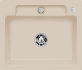 Villeroy & Boch Siluet 60 S Einbau Becken mittig mit Ablauffernbedienung almond