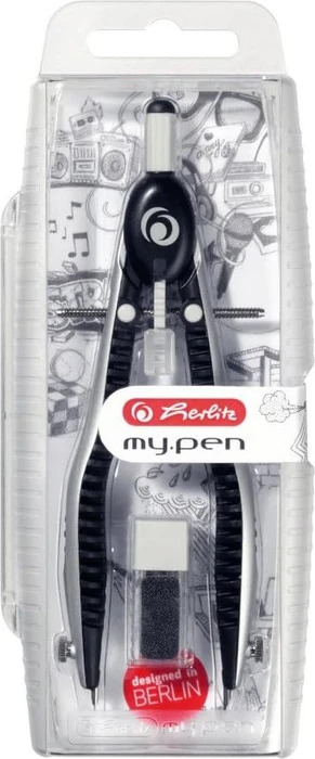 Herlitz my.pen Schnellverstellzirkel, schwarz/grau