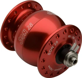 SON 28 32 Loch Nabendynamo rot eloxiert