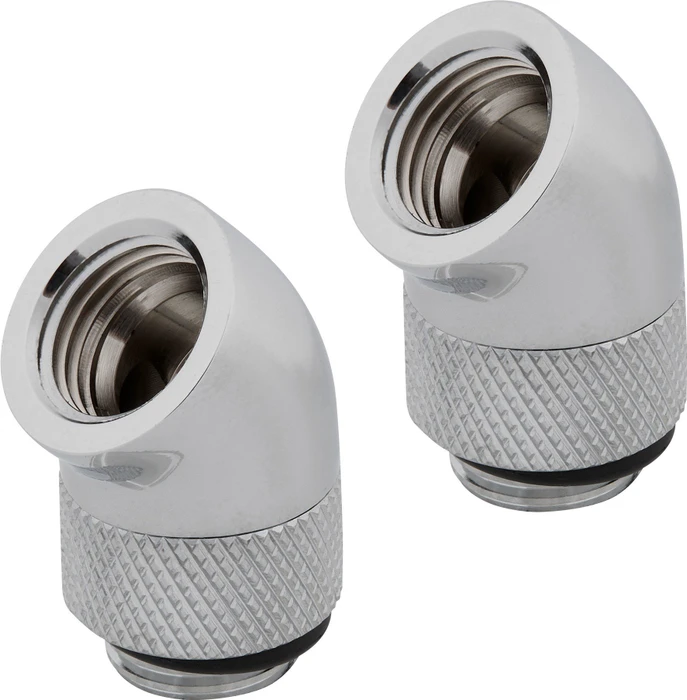 Corsair Hydro X Series XF Hardline, Winkeladapter 45° G1/4", chrome, 2er-Pack