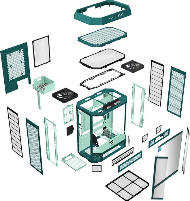 Thermaltake The Tower 600 Transformative Teal, grün, Glasfenster