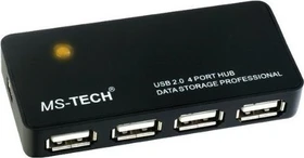 MS-Tech LU-204 USB-Hub, 4x USB-A 2.0, USB 2.0 Mini-B [Buchse]