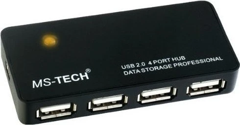 MS-Tech LU-204 USB-Hub, 4x USB-A 2.0, USB 2.0 Mini-B [Buchse]