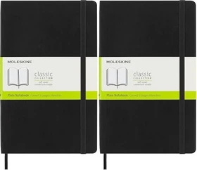 Moleskine Klassik Notizbuch, 130x210mm, glatt, weicher Einband Large, schwarz, 240 Blatt
