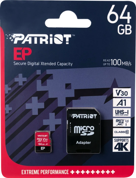 Patriot EP R90 64GB Kit, UHS-I U3, A1, Class 10