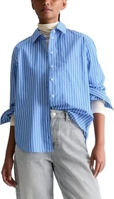 Marc O'Polo Regular Papertouch-Popeline Hemd langarm medium blue (Damen)
