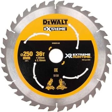 DeWalt DT99572 Extreme Runtime Kreissägeblatt 36Z, 250x1.6x30mm, 1 Stück