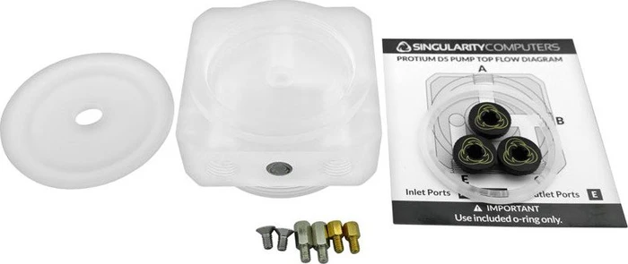 Singularity Computers Protium D5 Pumpenaufsatz, G1/4", Frosted Acryl