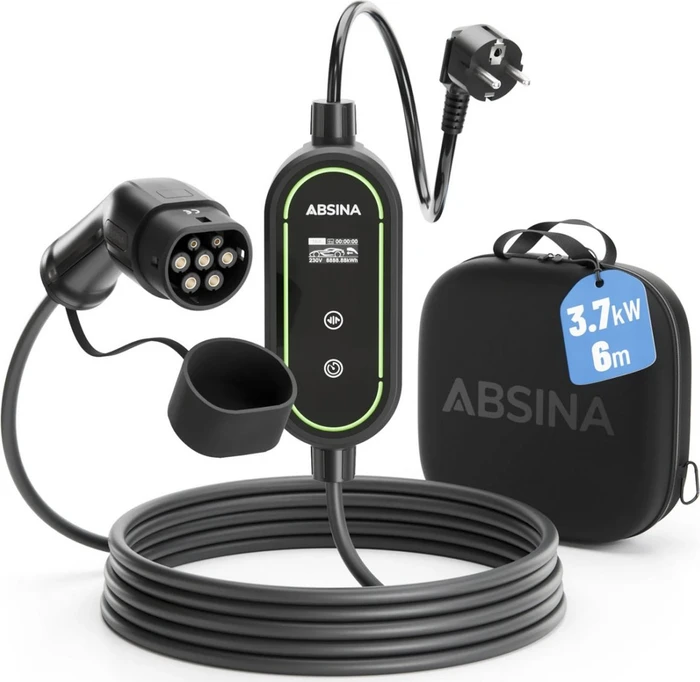 Absina Ladekabel Schuko auf Typ 2/CCS 3.7kW, 6m Ladekabel
