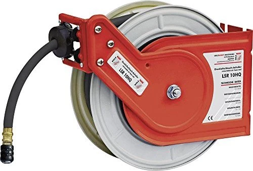 Holzmann LSR 10HQ Druckluft-Wandschlauchaufroller, 10m