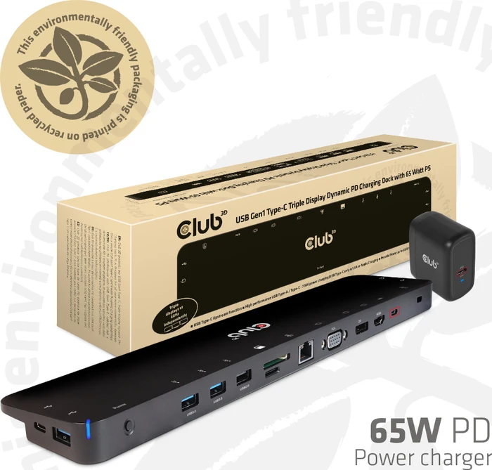 Club 3D Triple Display Dynamic PD Charging Dock 65W, USB-C 3.0 [Buchse]