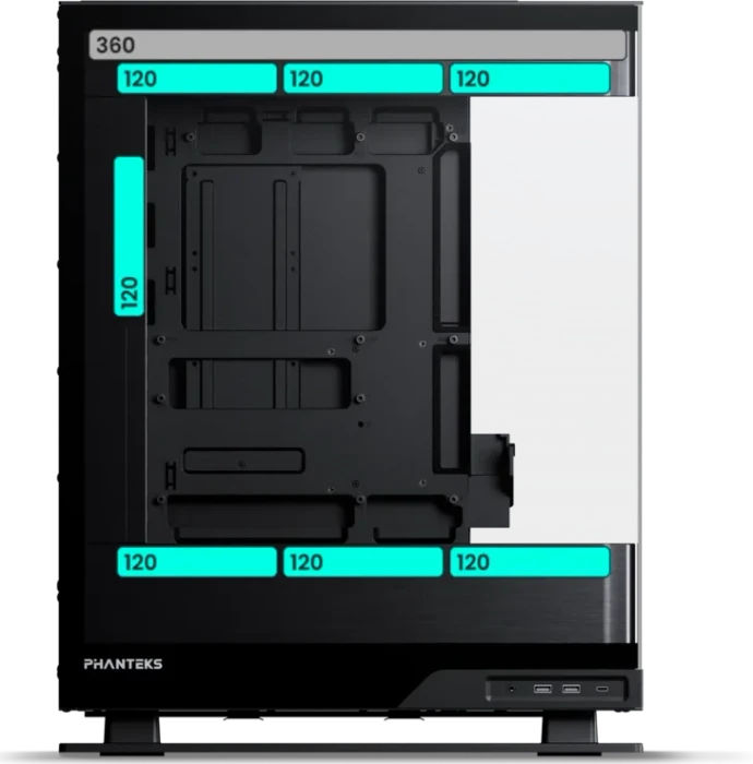 Phanteks Evolv X2, schwarz/gold, Glasfenster