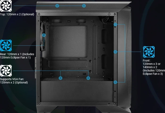 AeroCool Aero One Mini Eclipse, weiß, Glasfenster