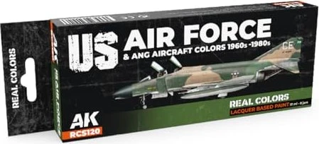 AK-Interactive 2nd Gen Real Colors US Air Force & ANG Aircraft Colors 1960s-1980s Farbset, 8-tlg.