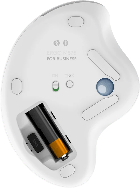 Logitech Ergo M575 Wireless Trackball for Business, grauweiß, Logi Bolt, Bluetooth