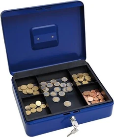 Wedo Größe 4 Geldkassette, blau, Schlüsselschloss