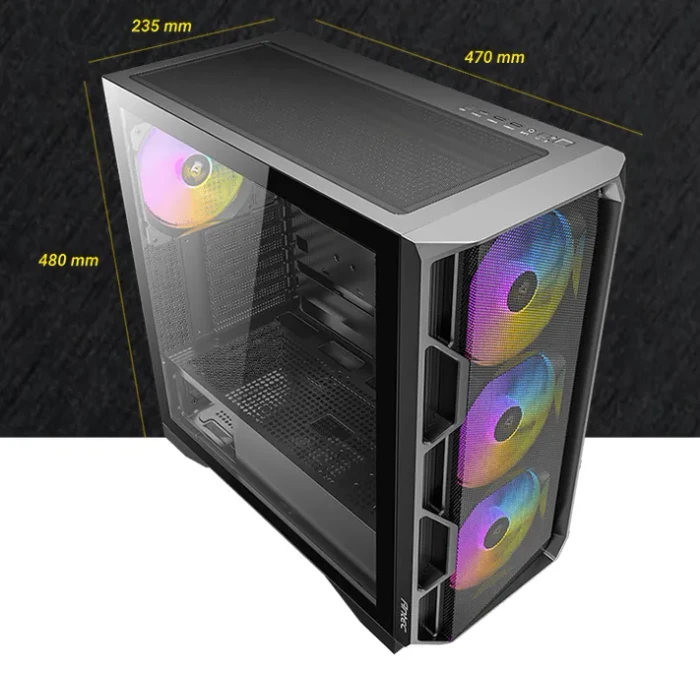 Antec AX1000 ARGB, schwarz, Glasfenster