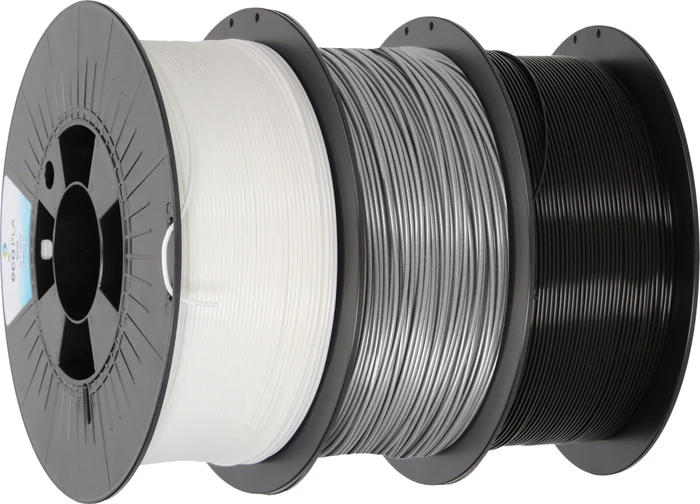 3DJake ecoPLA, weiß/silber/schwarz, Spule, 1.75mm, 3.00kg, 3er-Pack