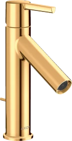 Hansgrohe Axor Starck Einhebel-Waschtischmischer 100 mit Hebelgriff und Zugstangen-Ablaufgarnitur polished goldoptik