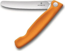 Victorinox Swiss Classic Gemüsemesser mit Wellenschliff faltbar orange