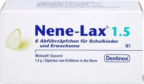 Dentinox Nene-Lax 1.5 Abführzäpfchen für Schulkinder und Erwachsene, 6 Stück