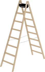 Günzburger Steigtechnik Holz 2-tlg. Stehleiter, 2x 8 Stufen