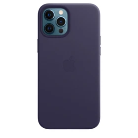 Apple Leder Case mit MagSafe für iPhone 12 Pro Max dunkelviolett