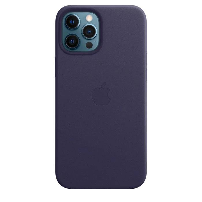 Apple Leder Case mit MagSafe für iPhone 12 Pro Max dunkelviolett